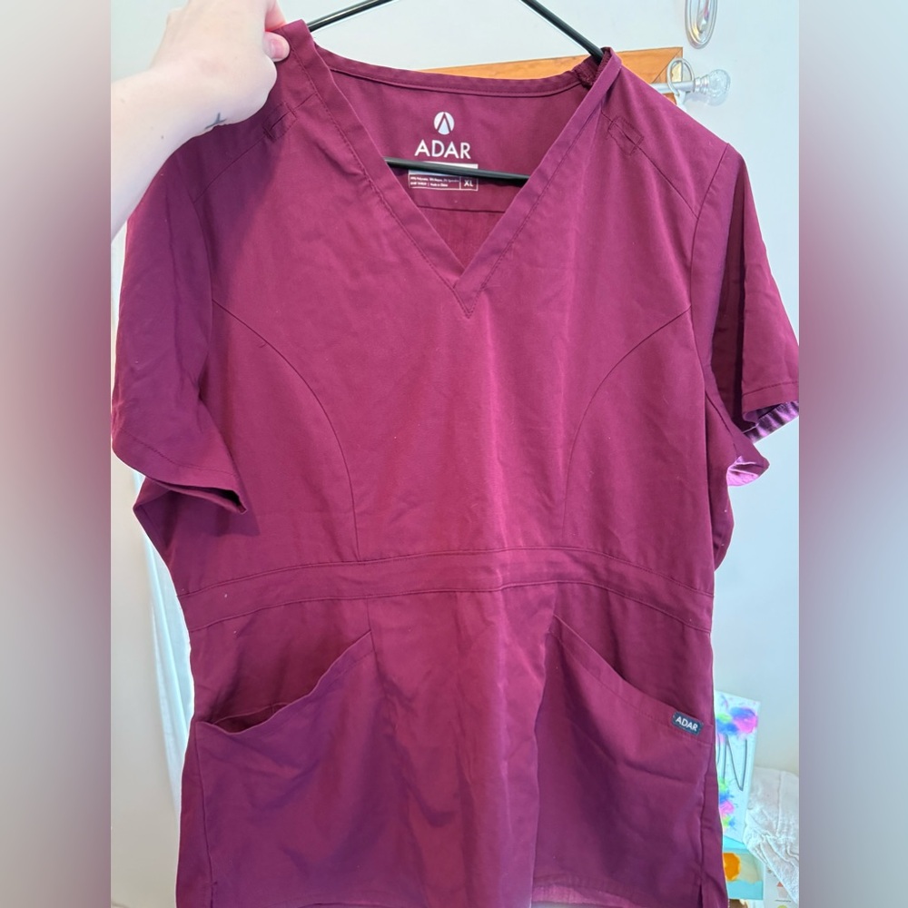 Adar Maroon scrub Top